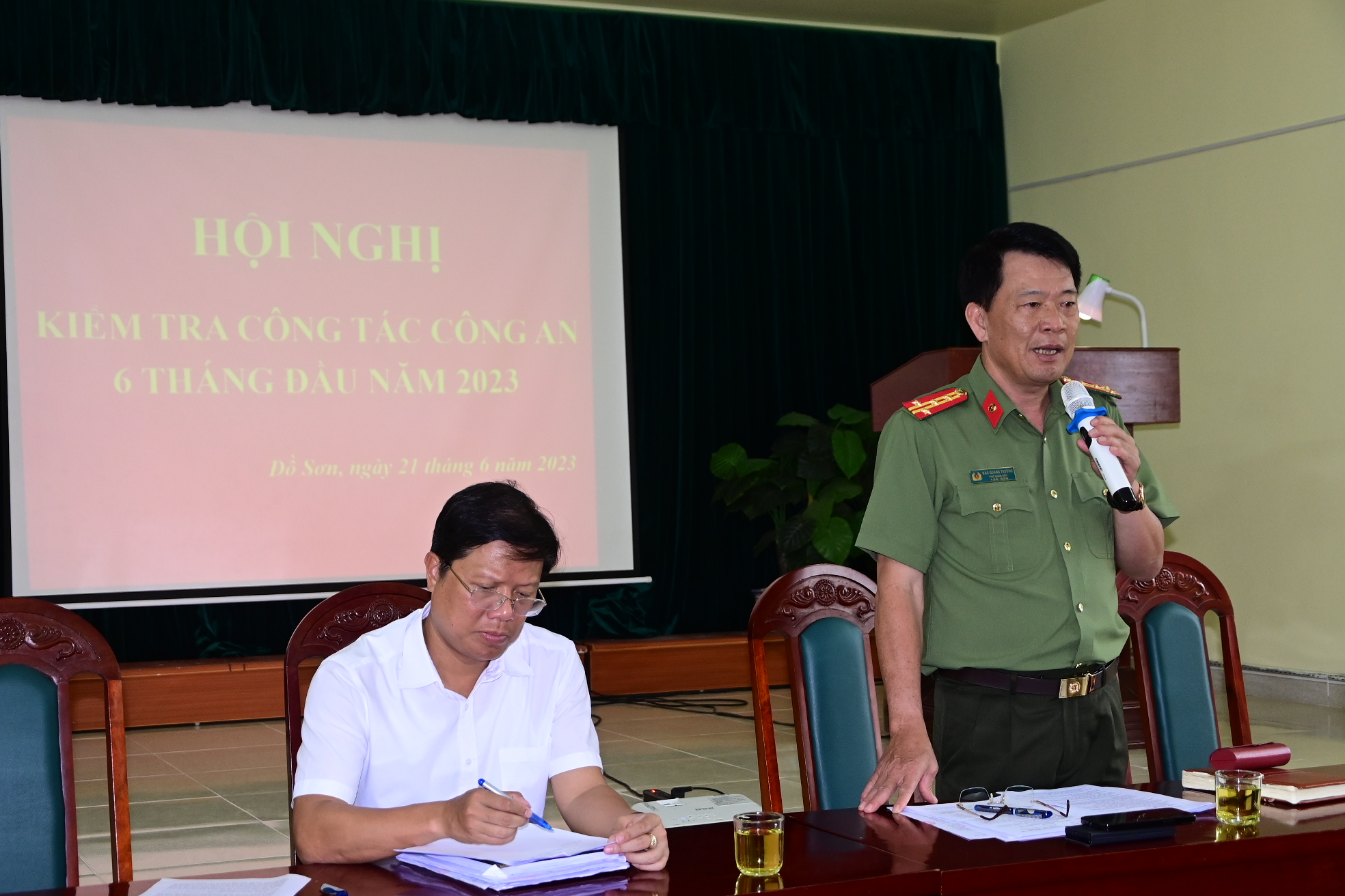 Kiểm tra công tác 6 tháng đầu năm 2023 Công an quận Đồ Sơn